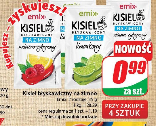 Kiesiel b艂yskawiczny na zimno limonkowy Emix promocja