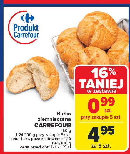 Bułka ziemniaczana pszenna Carrefour promocja w Carrefour