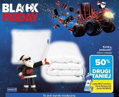 Kołdry, poduszki różne rodzaje drugi -50% promocja w Carrefour Market