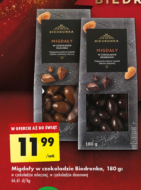 Migdały w czekoladzie mlecznej Biedronka promocja w Biedronka