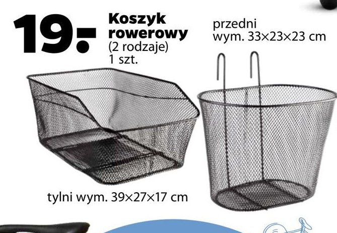 Koszyk rowerowy tylni 39 x 27 x 17 cm promocja