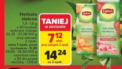 Herbata mandarin & orange Lipton green tea promocja w Carrefour