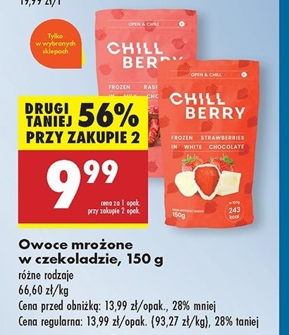 Truskawki w białęj czekoladzie Chill berry promocja w Biedronka