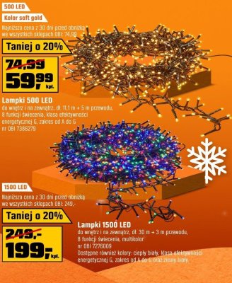 Lampki 1500 LED promocja w OBI