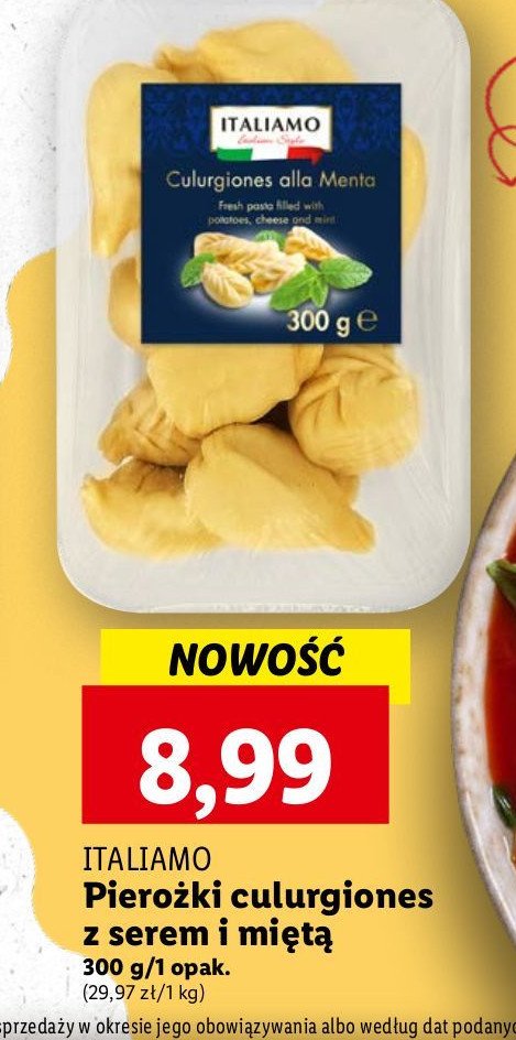 Pierożki culurgiones z serem i mietą Italiamo promocja