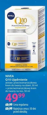 Krem NIVEA Q10 Ujędrnienie zestaw przeciwzmarszczkowy krem do twarzy na dzień, 50 ml + krem przeciwzmarszczkowy krem do twarzy na noc, 50 ml promocja w Hebe