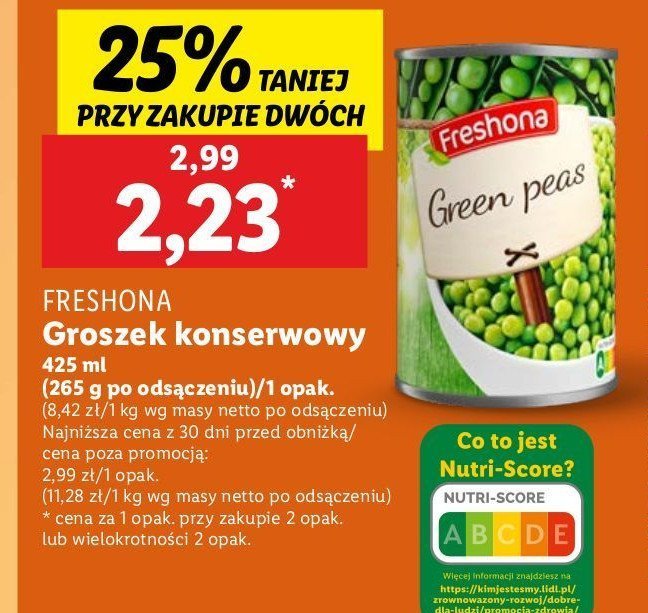 Groszek konserwowy Freshona promocja