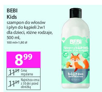 Szampon i płyn do kąpieli 2w1 bubble gum BEBI KIDS promocja