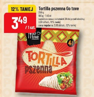 Tortilla pszenna Go tove promocja w POLOmarket