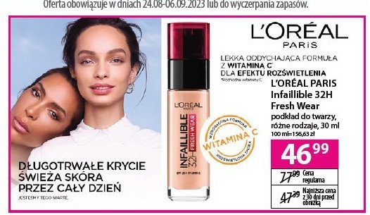 Podk艂ad do twarzy 125 natural rose L'oreal infaillible 32h fresh wear promocja