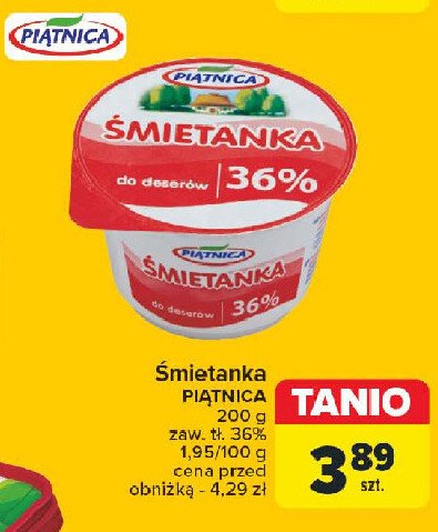 Śmietana 36% Piątnica promocja