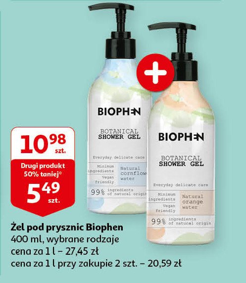 Mineralny żel pod prysznic cornflower water Biophen promocja w Rossmann