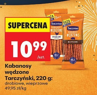 Kabanosy wędzone drobiowe Tarczyński promocja w Biedronka