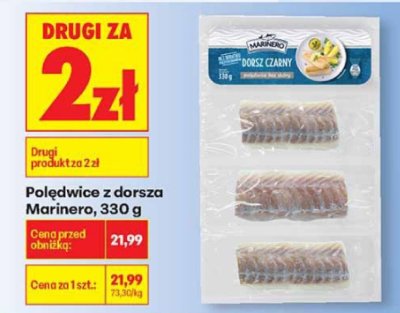 Polędwice z dorsza 330 g DRUGA ZA 2 ZŁ promocja w Biedronka
