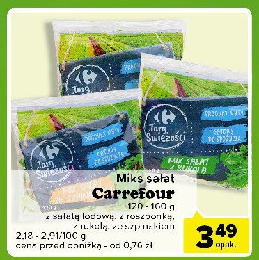Mix sałat z roszponką Carrefour targ świeżości promocja