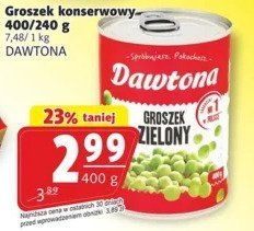 Groszek konserwowy 400/240 g DAWTONA promocja w Prim Market
