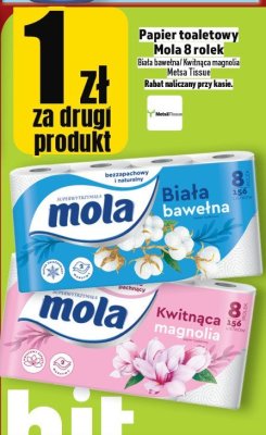 Papier toaletowy Mola 8 rolek - kwitnąca magnolia promocja w TOPAZ