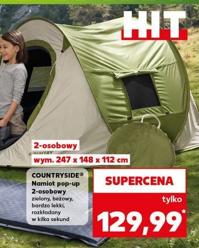 Namiot 2 osobowy pop up K-classic countryside promocja w Kaufland