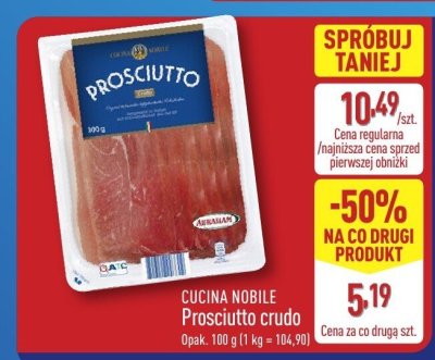 Szynka Prosciutto crudo  promocja w Aldi