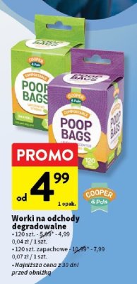 Worki na odchody degradowalne COOPER & Pals promocja w Intermarche