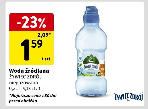 Woda niegazowana Żywiec zdrój promocja w Intermarche