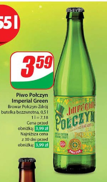 Piwo Połczyn imperial green promocja w Dino