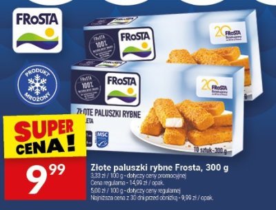 Złote paluszki rybne Frosta 300 g promocja w Twój Market