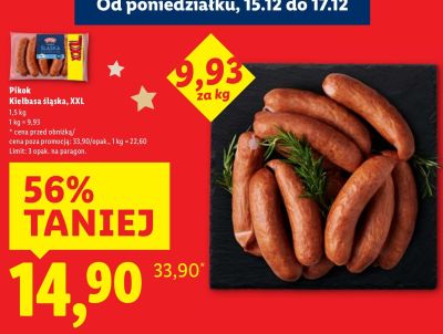 Kiełbasa śląska XXL Pikok promocja w Lidl