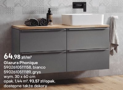 Płytki Glazura Phonique grys 30x60 cm promocja w Castorama