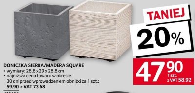 Doniczka Sierra/Madera Square promocja w Selgros