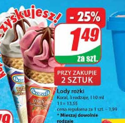 Rożek truskawkowy Koral promocja