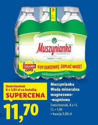 Woda mineralna magnezowo-wapniowa Muszynianka promocja w Lidl