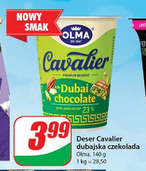 Deser dubai chocolate Olma cavalier promocja w Dino
