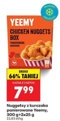 Nuggetsy z kurczaka panierowane Yeemy, 300 g+2x25 g promocja w Biedronka