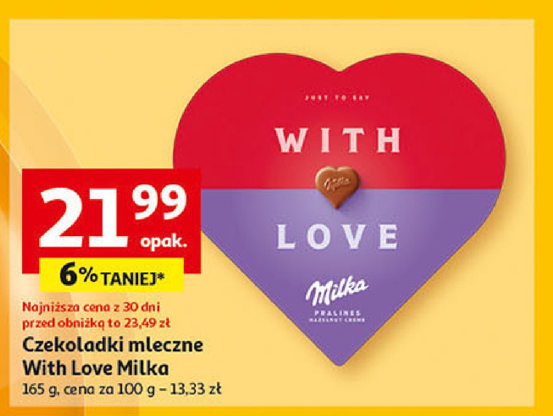 Bombonierka Milka i love milka promocja w Auchan