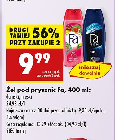 Zel pod prysznic FA MEN SPORTS CITRUS GREEN promocja w Biedronka