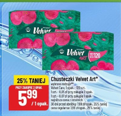 Chusteczki Velvet Art promocja w POLOmarket