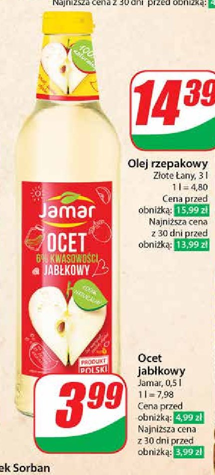 Ocet jabłkowy Jamar promocja