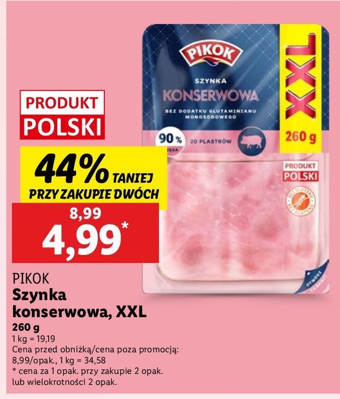 Szynka konserwowa wieprzowa Pikok promocja