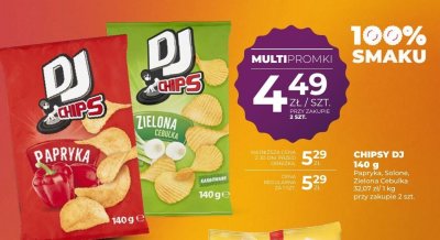 Chipsy DJ Zielona Cebulka 140 g promocja w Duży Ben