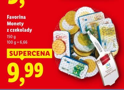 Monety z czekolady Favorina promocja w Lidl