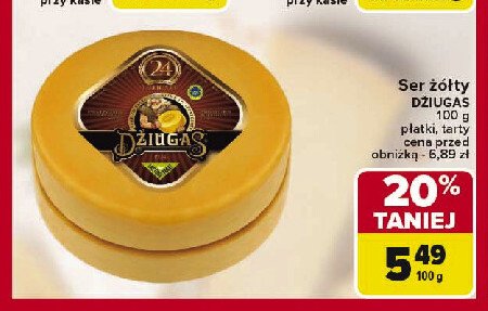 Ser dojrzewający 24 miesiące Dziugas promocja w Carrefour