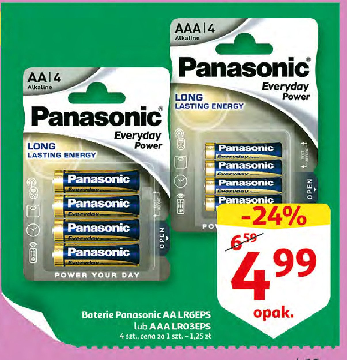 Baterie alkaliczne everyday aa Panasonic promocje