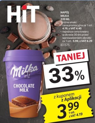 Napój mleczny MILKA 220 ml 831575 promocja w Selgros