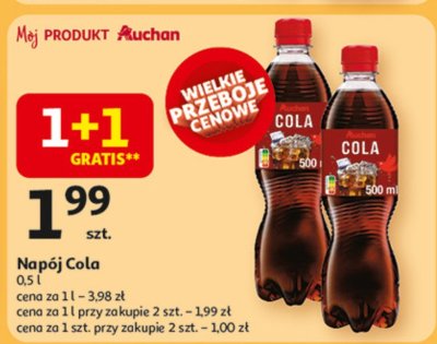 Nap贸j cola Auchan r贸偶norodne (logo czerwone) promocja