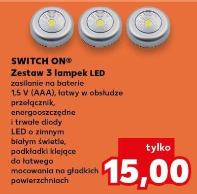 Zestaw 3 lampek LED zasilane na baterie promocja w Kaufland