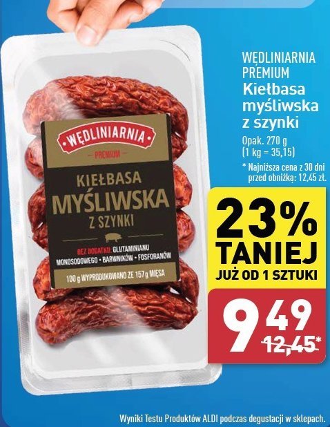 Kiełbasa myśliwska z szynki Wędliniarnia premium promocja