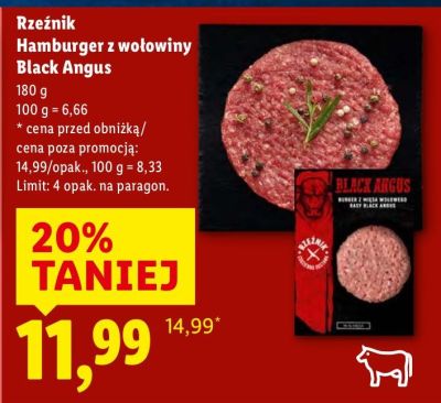 Hamburger z wołowiny Black Angus  promocja w Lidl