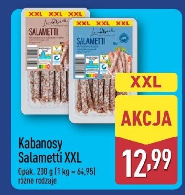 Kabanosy Salametti XXL różne rodzaje promocja w Aldi