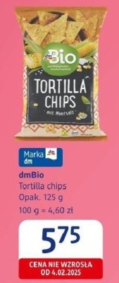 Chipsy dmBio Tortilla chips promocja w Drogerie DM